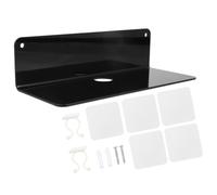 VINTORKY 1pièce Étagère Murale Flottante Adhésive sans Percer Rangement Polyvalent Acrylique Noir pour Haut-Parleur Intelligent et Accessoires Support Mural Gain de Place pour Salon