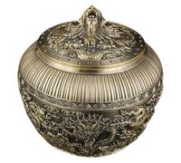 VINTORKY 1pièces Conteneur à Thé avec Motif Dragon Boîte De Rangement Hermétique pour Thé Vrac Petite Couleur Bronze