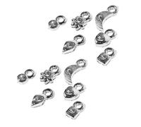 VINTORKY 2 Ensembles Breloques pour Nail Art, Décoration D'ongles Soi-même en Alliage Argenté, Breloques Pendantes Outil de Perçage et Foret, pour Album Photo et Carnet, pour Artistes