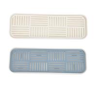 VINTORKY 2 Ensembles Plateaux à Thé Double Couche Rectangulaires avec Bac Drainage pour Service Thé Maison Bureau Salon Réception Fête