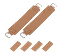 VINTORKY 2 Pièces Accessoires Antidérapants pour Sandales et Mules en Fer et Polyester avec Crochet Métallique et Bande Élastique pour Randonnée Hivernale et Déplacements Quotidiens Marron