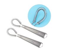 VINTORKY 2 pièces Batteur Main Inox Ressort Manuel Multifonction pour Oeufs Crème Sauces Cuisson Facile à Utiliser
