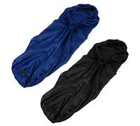 VINTORKY 2 pièces Bonnet Satin Long Tube avec Boucle pour Femme Noir et Bleu Protection Cheveux Nuit Doux et Léger pour Bain et Sommeil