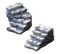 VINTORKY 2 pièces Escalier Miniature Résine Marches Pierre Naturelles avec Mousse Décor Maison de Poupée Accessoire DIY pour Maquette et Paysage Micro Jardin