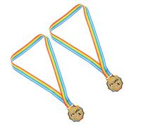 VINTORKY 2 Pièces Médailles de Compétition en Alliage de Zinc Or avec Ruban Confortable pour Remise de Prix Lors de Courses sur Piste et Athlétisme Scolaire Garçon et Filles et Coureurs