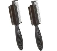 VINTORKY 2 pièces Peigne Double-face pour Coiffure et Nettoyage Brosse Nylon Flexible pour Queue de Cheval Brushing et Entretien Barbe Pratique pour Voyage et Salon