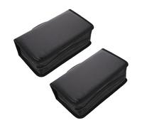VINTORKY 2 Pièces Pochette Porte-CD en PU Noir Capacité Fermeture Éclair et Design Élégant pour Rangement Pratique la Maison Déplacement