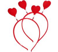 VINTORKY 2 Pièces Serre-tête Cœur Rouge Flock pour Femme Accessoires Saint-valentin Bandeau Cheveux Cupidon Cadeau Romantique pour Fête et Mariage