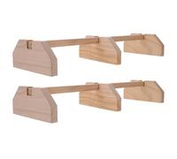VINTORKY 2 Pièces Support en Bois Beige pour Élevage de Volailles Perchoir Incurvé et Échelle, Conçu pour Réduire Les Blessures et Prévenir Les Problèmes de Pattes Poulaillers et Couveuses
