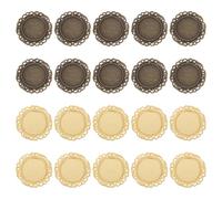 VINTORKY 20 supports pour la création de bijoux - Plateaux à cabochons ronds de 2,5 cm - Supports de pendentifs en métal - Fournitures pour la création de pendentifs décoratifs - Sertissages en