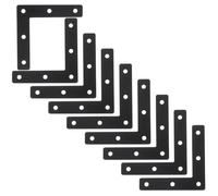 VINTORKY 20pièces Équerres Angle Plat Noires Acier Laminé à Froid Support Robuste pour Meubles Cornières Assemblage Renforcées pour Étagères à Angle Droit de Fixation Durables