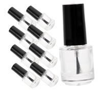 VINTORKY 20pièces Lot De Bouteilles à Ongles Transparentes Verre Avec Pinceau Noir Pour Vernis à Ongles