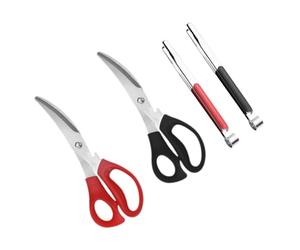 VINTORKY 2ensembles Pince Multifonctionnelle Inoxydable Avec Design Ergonomique De Ciseaux De Cuisine Pour Viande Et Barbecue Ustensile Pratique Pour Cuisine Fêtes