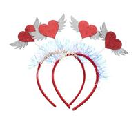 VINTORKY 2pcs Serrage-tête à Paillettes Rouge Forme Cœur Confortable et Maintien Ferme pour Garçon et Filles Filles Fêtes et Cérémonies Accessoires pour Cheveux Saint-valentin
