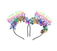 VINTORKY 2pièces Bandeau Décoratif Anniversaire Paillettes Pour Garçon Fille Accessoires De Fête Colorés Est Mon Anniversaire