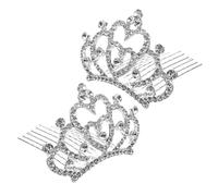 VINTORKY 2pièces Couronne Rhinestones Pour Filles Avec Peigne Accessoires De Cheveux Pour Danse Et Performances Légère Pour Petites Princesses