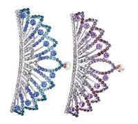 VINTORKY 2pièces Peigne Couronne Pour Garçon Fille Couronne Pour Filles Coiffe Diamant Diadème Créatif Pour Fête Garçon Bleu Argenté Argenté