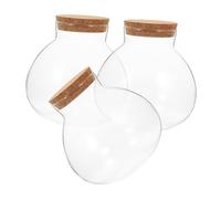 VINTORKY 3 pièces Bouteille Écologique Verre Sealed avec Bouchon Liège Pot Verre Transparent pour Paysage Micro Jardin Bocal Hermétique Décoration Intérieure