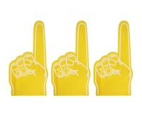 VINTORKY 3 pièces Doigts Mousse Géants pour Cheerleading Accessoires Légers Mousse EVA Jaune Lot pour Événements Sportifs Fêtes et Animations