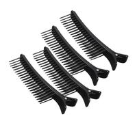VINTORKY 4 Pièces Clips de Séparation en Plastique Noir Pinces à Cheveux Antidérapantes et Création de Styles Variés pour Coiffure Professionnelle pour Coloration en Salon