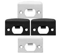 VINTORKY 4 Pièces Plaque de Gâche pour Pêne Dormant en Acier Inoxydable, Protection de Serrure pour Portes Intérieures, Sécurité Renforcée, Compatible Divers Types de Portes