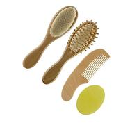 VINTORKY 4pièces Accessoire De Bain Bois Pour Garçon Fille Brosse De Bain Saine De Peignes Et Brosses Anti-maux De Tête Pour Garçon Fille