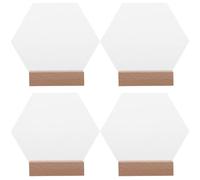 VINTORKY 4pièces Set de Panneaux Acryliques Hexagonaux Transparents avec Support Bois pour Décoration de Table de Mariage Supports de Numéro de Table DIY pour Événements et Fêtes