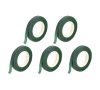 VINTORKY 5 Rouleaux de Ruban Adhésif Vert en Papier pour Emballage Fleuriste Forte Ténacité et Adhérence, pour Enrouler la Tige du Bouquet