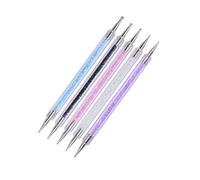VINTORKY 5pièces Outils De Dotting Pen Pour Nail Art Ensemble Double Tête Cristal Transparent Pour Peinture Manucure Et Décoration Ongles Aléatoires