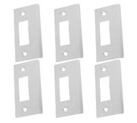 VINTORKY 6 Pièces Gache Portillon en Acier Inoxydable pour Portes Intérieures en Bois, Plaque de Protection de Serrure de Porte 3.15x1.57 Pouces, Renfort Précis pour Gâches de Pêne Dormant