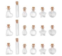 VINTORKY 60pièces Lot de Bocaux Verre Transparent avec Bouchons Liège pour DIY Bouteilles à Souhaits Décoratives Flacons Artisanaux Polyvalents pour Décoration et Cadeaux