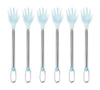 VINTORKY 6pcs Gratte-dos Télescopique Portable en Acier Inoxydable Manche Plastique, Outil Multifonction pour Soulager les Démangeaisons du Dos, pour Parents et Femmes Enceintes