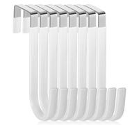 VINTORKY 8 Pièces Crochet de Porte Blanc en Fer, sans Perçage, pour Porte | Installation Facile, Forte Capacité, Revêtement Protecteur, Usage Derrière Portes, Rangement Polyvalent