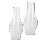 VINTORKY Abat-Jour à Pétrole en Verre Lot De 2 5,2 Cm Cheminée Résistante Chaleur pour Lampe à Huile Décoration Vintage Accessoires De Maison