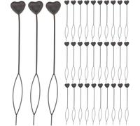 VINTORKY Accessoire Coiffure 50pcs en Abs Noir Forme Cœur pour Chignon Élégant et Maintien des Cheveux, pour Dance Recital et Fête