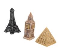 VINTORKY Accessoires de Scène Miniature 3pcs en Résine Maquettes du Monde Tour Eiffel, Horloge de Londres et Pyramide, Décoration Élégante pour Restaurants et Ambiances Romantiques