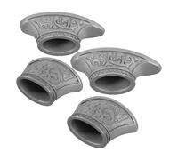 VINTORKY Acier Inoxydable Protège-doigts de Couteau Argenté, 4 Pièces | Accessoire de Fabrication pour Poignées, Renfort de Sécurité, Usage Fréquent, Finition Métal, Pièce de Montage