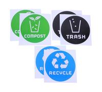 VINTORKY Autocollants De Tri des Déchets pour Poubelles - Lot De 6 Étiquettes Rondes Couleur - Adhésif Résistant Et Surface Anti-Taches - Usage Domestique Et Espaces Publics