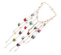 VINTORKY bandeau accessoires de cheveux pour femmes bandeau hippie floral groupe bande de cheveux de marguerite -tête à fleurs pour femme en tissu blanche