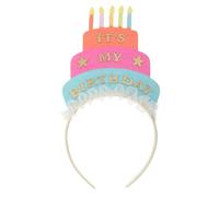 VINTORKY Bandeau « C’est mon anniversaire » : Tiare gâteau à étages - Accessoire selfie - Accessoire de costume réutilisable pour dîners, bars, clubs, fêtes de reines et femmes