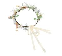 VINTORKY Bandeau Couronne de Fleurs Boho pour Cheveux, Léger et Résistant la Décoloration, en Plastique et Tissu Soie, pour Mariage et Fête Printanière