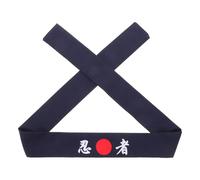 VINTORKY Bandeau Japonerie de Chef en Coton Confortable Imprimé Ninja Bleu, Bandeau de Karaté Réglable Cuisine, Cosplay et Soins Personnels, Accessoire Polyvalent pour Coiffure et Costume