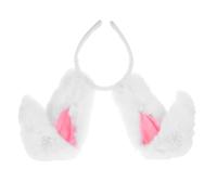 VINTORKY Bandeau Oreilles de Lapin en Peluche Blanc pour Garçon et Filles, Flexible et Modulable, Tissu Velours Doux, Accessoire Adorable pour Pâques et Spectacles Scène