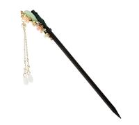 VINTORKY Bâtonnets à Cheveux Chinois en Bois et Jade pour Femme, Décoration Rétro Unique, Accessoires Coiffure pour Chignon, pour Rendez-saint-valentin