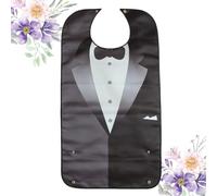 VINTORKY Bavoir Imperméable pour Adulte Grosse Taille 86x46 Cm en Polyester Doux Lavable Boutons-pression, Protège-vêtements pour Repas et Soins des Personnes Âgées, Utilisation