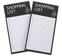 VINTORKY Bloc-notes Magnétique pour Liste de Courses 2 Livres en Papier Noir Feuilles Détachables, Adapté à Tous Types de Stylos, Idéal comme Cadeau Pratique