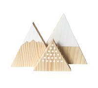 VINTORKY Bois Ornement Triangulaire 3 Pièces Montagne Neige | Style Simple et Chic, Blanc, Artisanat Décoratif, Arrangement Intérieur, Lot de Trois Tailles, Usage Maison