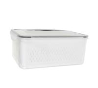 VINTORKY Boîte De Rangement Alimentaire Avec Panier Amovible Conteneur Transparent Pour Fruits Légumes Et Snacks Organisateur De Réfrigérateur Couvercle Et Système De Drainage