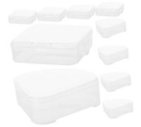 VINTORKY Boîte D'éponges De Maquillage 10 Pièces Mixte Triangle Et Carré Étui Transparent Compact Portable Pour Voyage Usage Quotidien