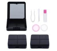 VINTORKY Boîte Porte-Objectif Portable en PP Noir, Protège Les Yeux, Kit de 3 Sets pour Lentilles de Contact, pour Voyage et Usage Quotidien